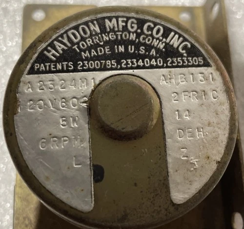 Haydon 2FR1C  6 RPM Clock Motor / 60 Pulse Per Minute Time Base