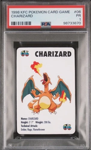 Charizard #06 Pokemon Trading Card Game KFC 1998 Nintendo WOTC PSA 1 | Only 2