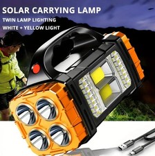 Solar USB Rechargeable LED Lantern Flashlight, Emergency Power Bank.
