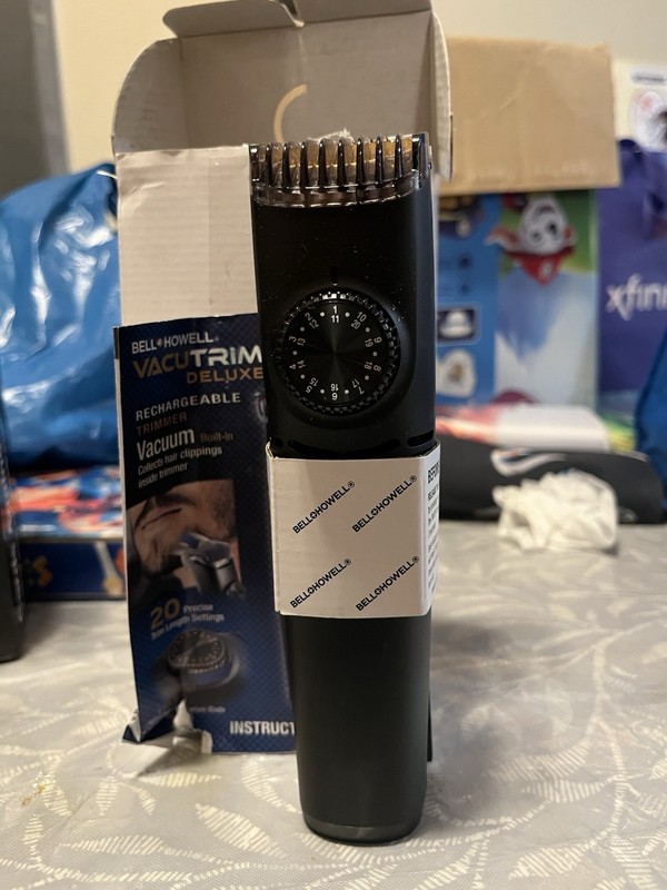Bell + Howell Vacutrim Deluxe Rechargeable Cordless Vacuum Trimmer Black