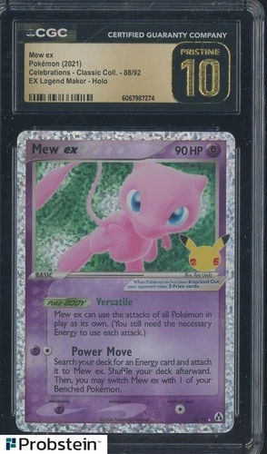 2021 Pokemon Celebrations Classic 88 Mew ex Legend Maker Holo CGC 10 PRISTINE