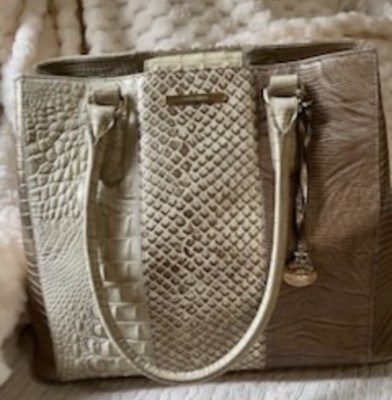 GENTLY USED Brahmin Joan Women's Leather Tote Bag - Latte Buena Vista VERY GOOD!