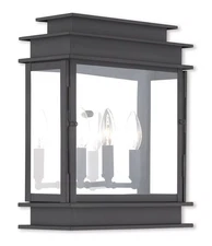 Livex Lighting 20204-04 Princeton 3 Light 15 inch Black Outdoor Wall Lantern