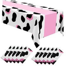 10 Pcs 54 x 108 Inch Cow Print Tablecloths for Party Cowgirl 6 Novel Style