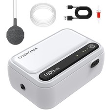 Aquarium Air Pump-Portable Pump for Outdoor Fishing, Rechargeable White