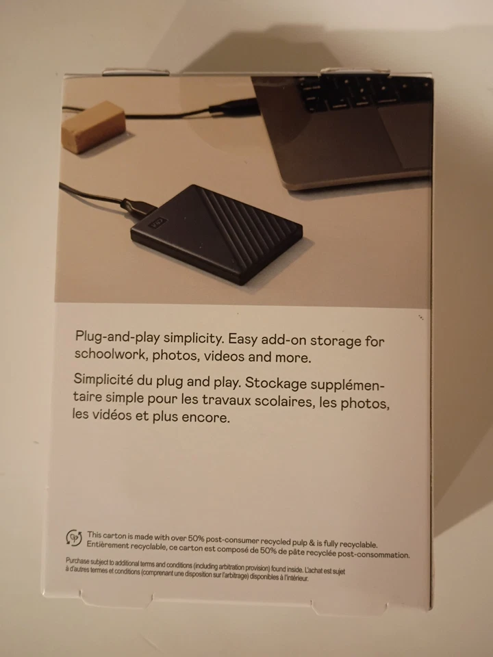 New Sealed: Western Digital WD Drive Portable 4TB HDD - Image 2 of 2