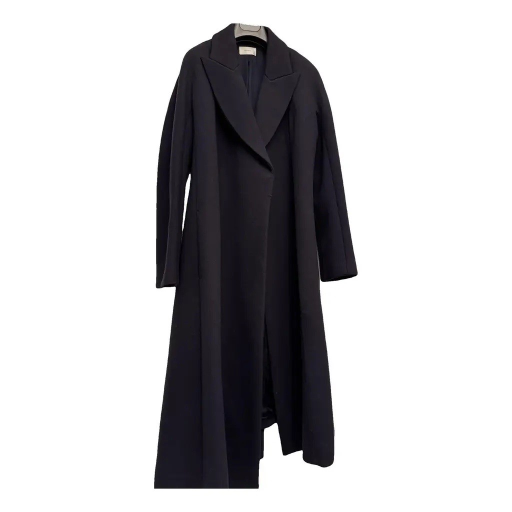 THE ROW Long Trench Coat V-Neck Size 4 Navy