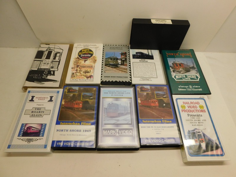 Lot of 11 Railroad VHS Tape Videos - Interurban Films/North Shore Line & Others