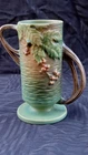 1940s ROSEVILLE ART POTTERY VASE GREEN BUSHBERRY 2 TWIG HANDLES 32-7" Perfect