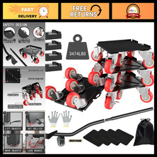 Heavy Duty Furniture Dolly with 5 Wheels, 3474LBS Capacity, 360 Rotatable Rubbe