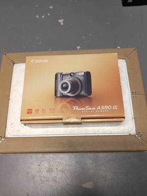 Canon PowerShot A590 IS Digital Camera Box, Manual, Mem Card Cable