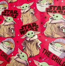*Rare* Mandalorian Baby Yoda Star Wars 20 sq ft Christmas Wrapping Paper