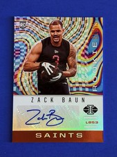2020 Illusions Zack Baun Orange Foil Rookie Signs Football Auto Card #RS28. rookie card picture