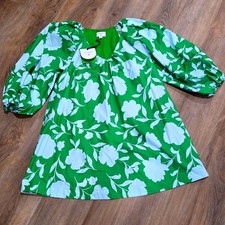Kate Spade New York Target Green Floral Puff Sleeve Cotton Mini Dress Medium NWT