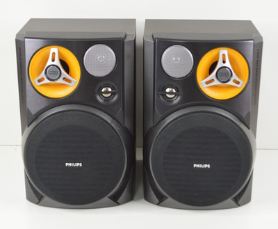 Philips Bookshelf Speakers FWB-C399/17 3-Way Max Bass System TESTED WORKING