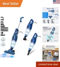 Lightweight 3lb Corded Stick Vacuum - 15Kpa Power Suction & Washable HEPA Filter