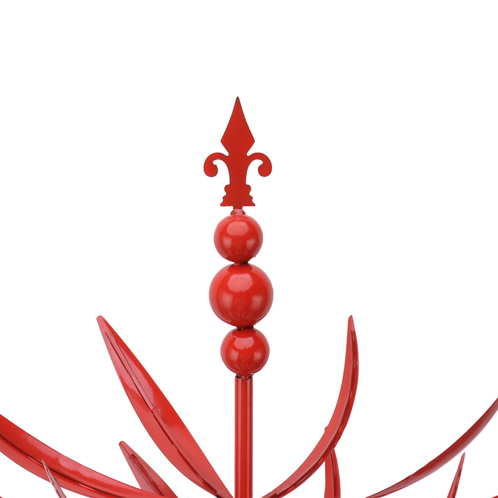 Garden Wind Spinner Iron Waterproof Dancing Wind Sculpture Red Outdoor Decor For