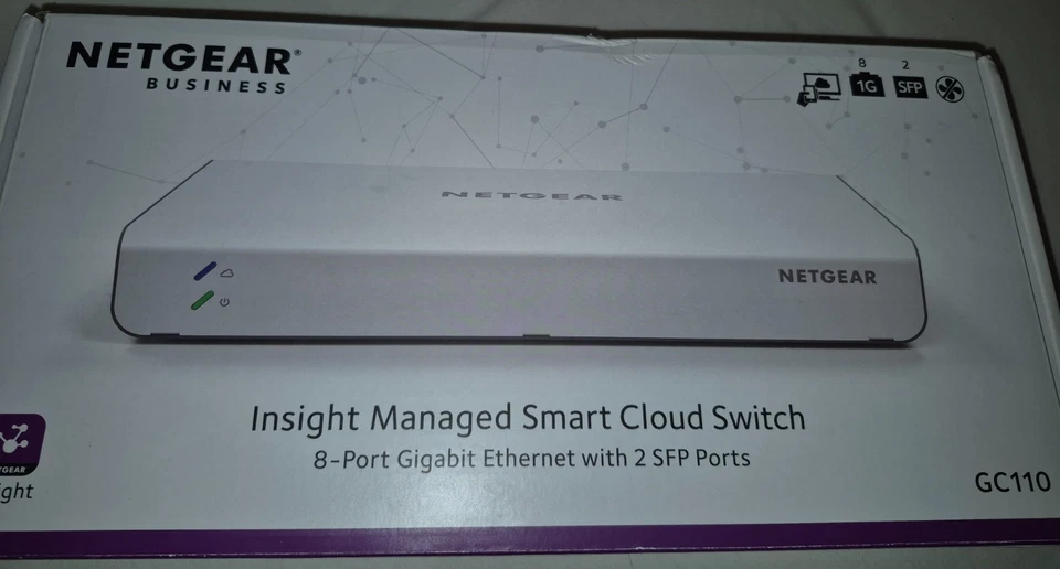 Netgear GC110 Managed Switch 8 GE 2 SFP LACP