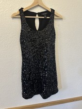 White House Black Market Black Sequin Mini Party Dress Size XXS