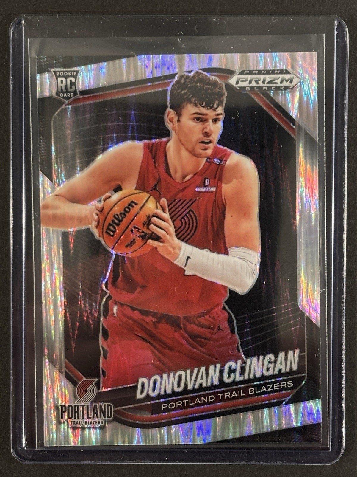 2024-25 Prizm Black Donovan Clingan Skewed Prizm /249 Blazers #131 RC 🔥🔥🔥