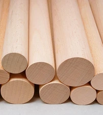 Wooden Round Closet Rod Polished Wood Wardrobe Closet Rod (31"(L)×1"(D))