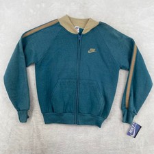 Nike Track Jacket Womens Small Teal Vintage 70s Orange Tab Made in USA Full Zip