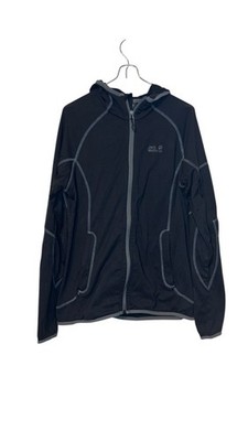 Jack Wolfskin Women's Jacket Full Zip Hooded Lined Fleece Outdoor Black Large