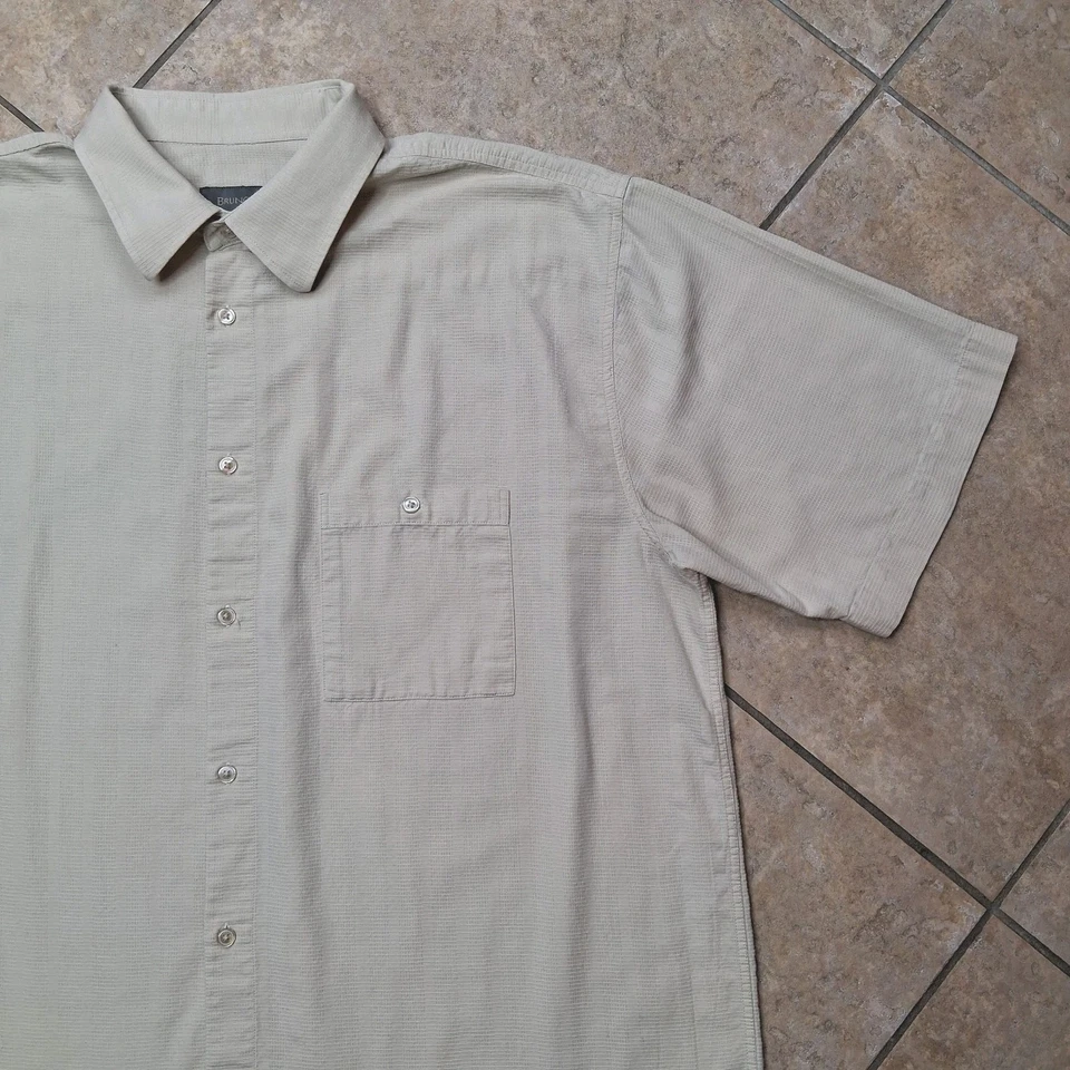 Bruno Shirt Mens 2XLT 2xl Tall Button Up Short Sleeve XXL Ivory White Casual - Image 4 of 4