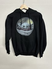 Star Wars Grogu Baby Yoda Pullover Hooded Sweatshirt/Hoodie Size M Black.