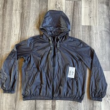 NWT Zyia Active Gray Hoodie Drawstring Light Windbreaker Women's Size XXL