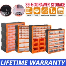 18/39/60 Multi Drawer Parts Storage Cabinets Unit Organiser Home Garage Tool Box