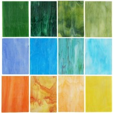 Large Cathedral Glass Mosaic Tiles - 10 Sheets