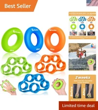 Hand Grip Strengthener, Finger Exerciser, Grip Strength Trainer 6 PCS,New Mat...