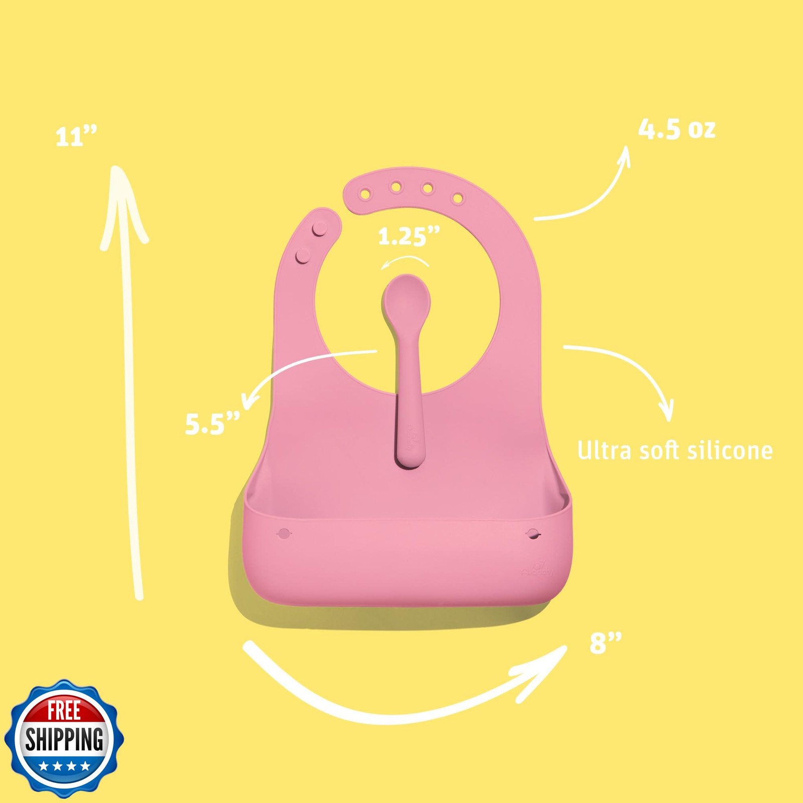 Avanchy Roll and Go Baby Bibs, Bowls and Spoons for Babies Toddlers Kids, Sil