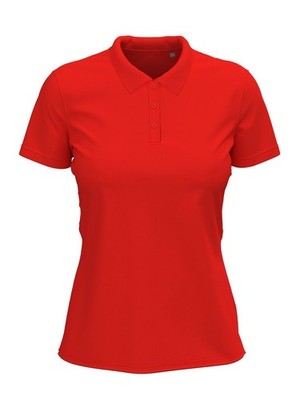 STEDMAN Damen Poloshirt CLAIRE Baumwolle Piqué Kurzarm SCARLET RED