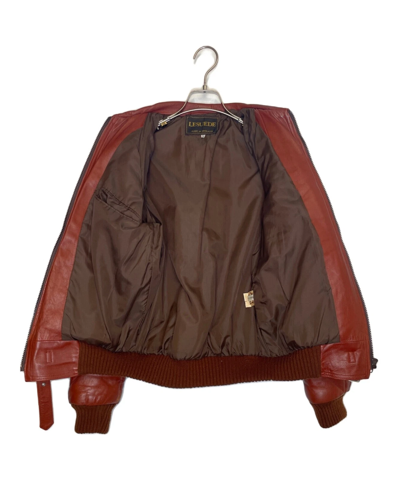 LESUEDE Suede Leather Jacket Genuine Leather Men's Size 38/97cm Brown - product detail image 3