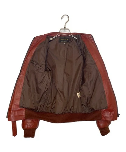 LESUEDE Suede Leather Jacket Genuine Leather Men's Size 38/97cm Brown image 3