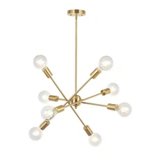 8 Lights Modern Sputnik Chandelier Lighting with Adjustable Arms Mid Century ...