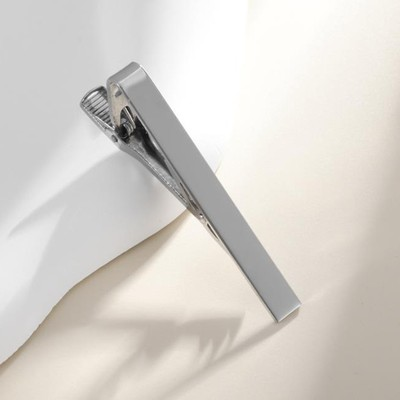 #ad #ad 2.2quot; Inches Tie Clip Mens Silver Bar Necktie Silver Clasp Clamp Stainless Steel $3.49