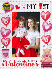 My First Valentines Picture Frame - Pink Red Balloon Baby Girl Baby Boy 1St Vale
