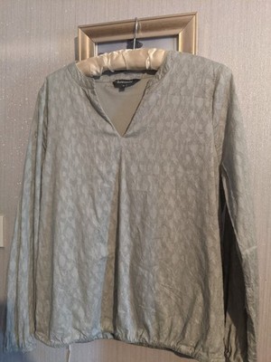 Bonmarche womens  textured abstract print cotton light green top size 16/18 vgc