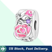 KUNSIR Sterling Silver Glow in the Dark Clip Stopper Bead Charm For Bracelet DIY