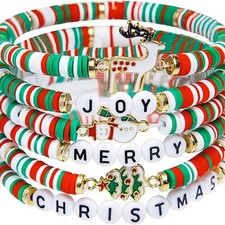 6 Pack Cute Xmas Bracelets for Women Teen as Party Gifts