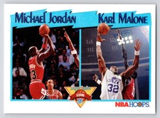 1991-92 Hoops #306 Michael Jordan / Karl Malone LL