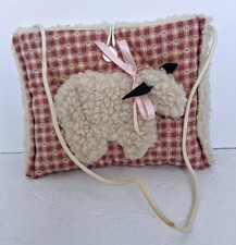 Handmade Child's Girl's Calico and Sherpa Shoulder Bag With Sherpa Sheep Lamb