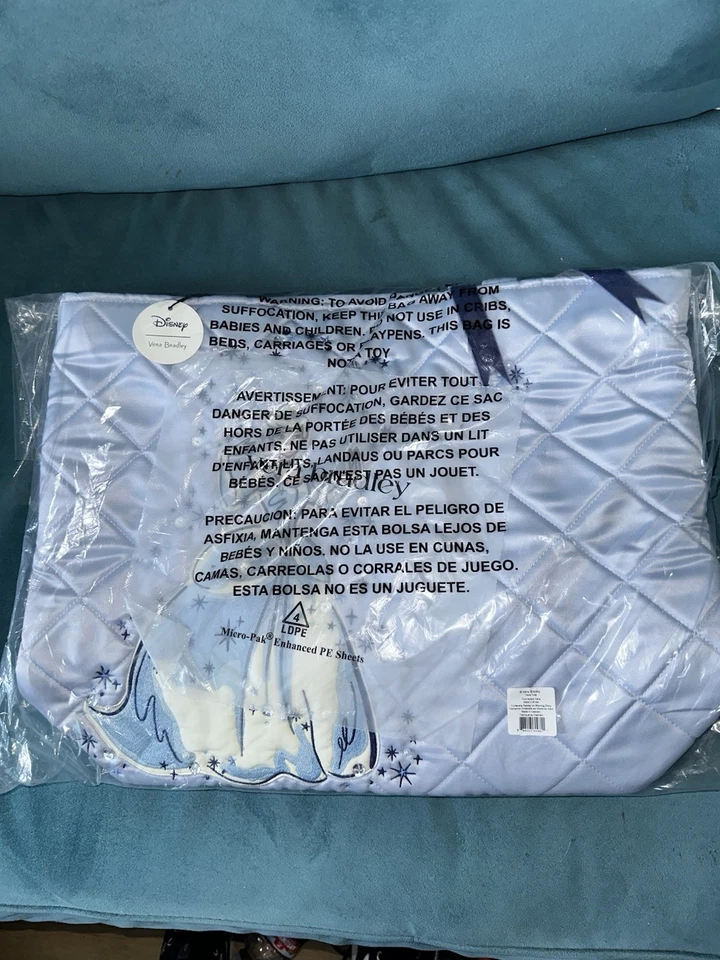 Bolso de Mano Disney Vera Bradley Cenicienta Acolchado - Azul con Lentejuelas y Bordados Foto 3 de 4