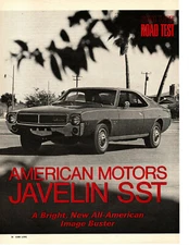 1968 AMC JAVELIN SST 343/280-HP ~ ORIGINAL 5-PAGE ROAD TEST / ARTICLE / AD