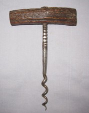 Iron Cork Screw Wine bottle Opener bone handle Original Antique Hand Crafted