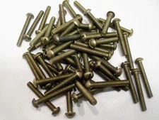 6-32 x 1" Brass Slotted Round Head Machine Screw VINTAGE Made in USA Qty 20