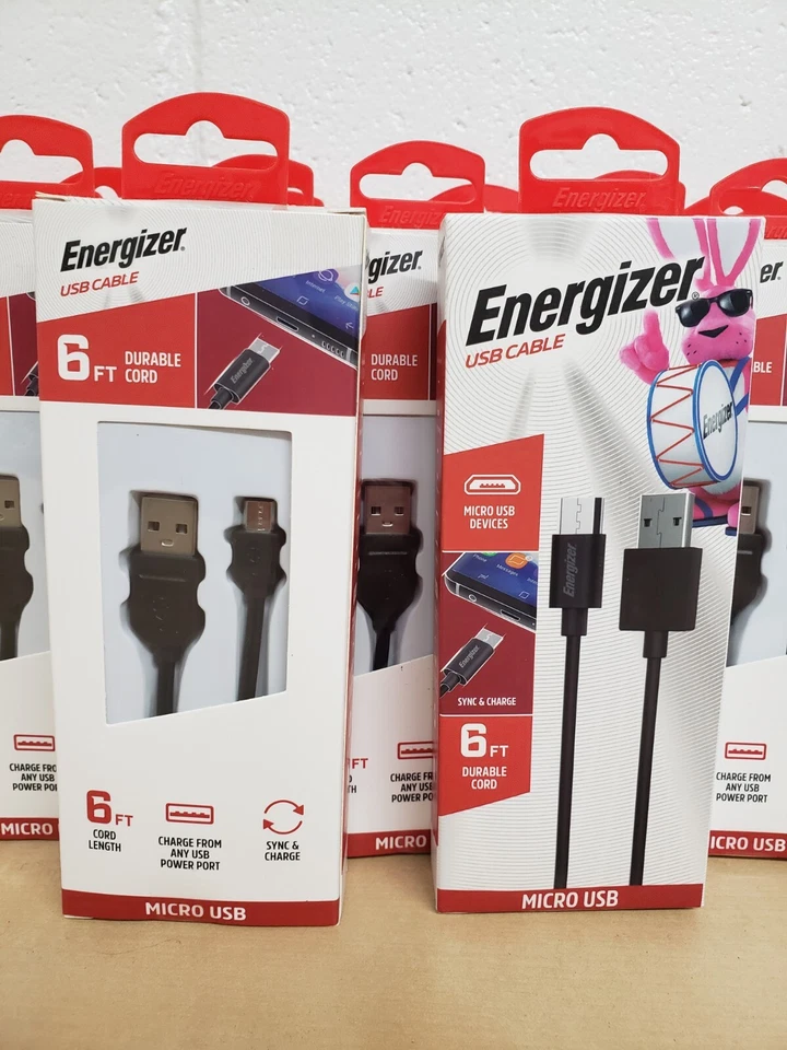 NUEVO Cable USB Energizer Micro USB de sincronización y carga de 6 pies Foto 4 de 4